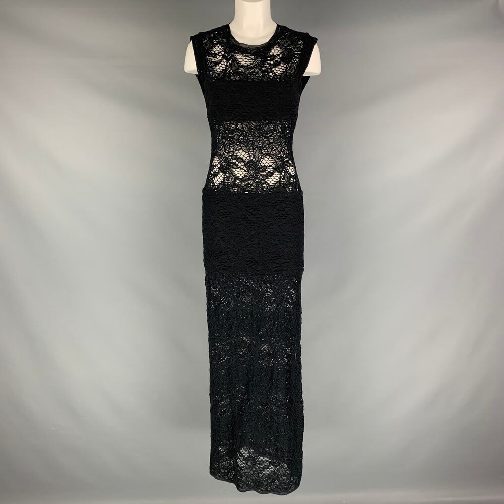 IRO Size M Black Cotton Blend Lace Shift Dress